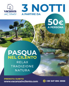 Pasqua 2025, relax, vacanze nel Cilento Case a partire da €50 a persona
